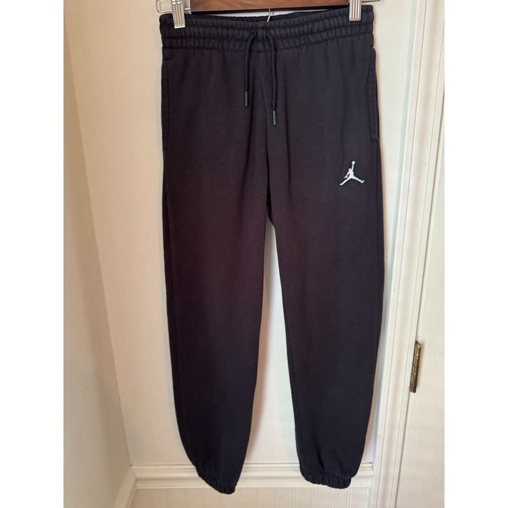 Jordan Boys Black Fleece Jumpman Jogger Sweatpants Size M 10-12 A716-023